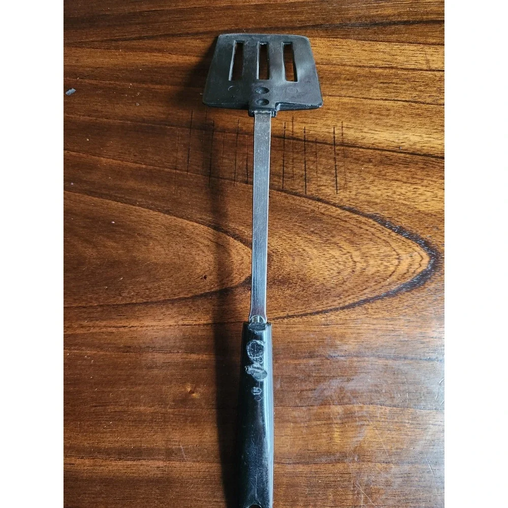 Vintage EKCO Black Nylon & Stainless Steel Slotted Spatula Turner